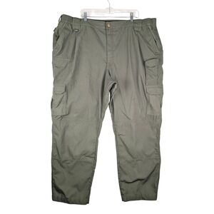 5.11 Tactical Cargo Pants Mens 50 Green Ripstop‎ Multi-Pocket Work Trousers